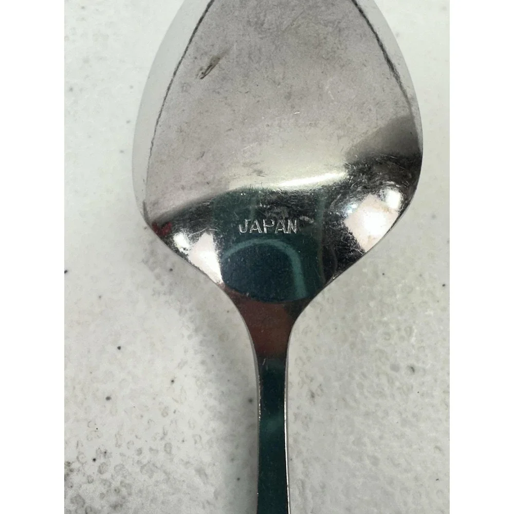 Vintage Towle TWS318 SSC Stainless Japan Oval Soup Spoons Set 5 MCM 7 1/4